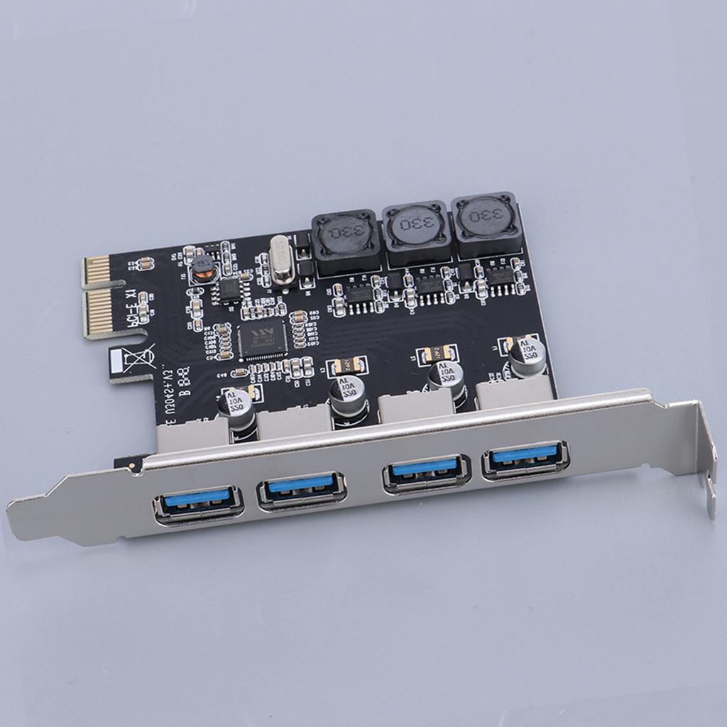 PCI-E USB 3.0 Hub Adapter Expansion Card w/4 USB Port for Desktop Computer