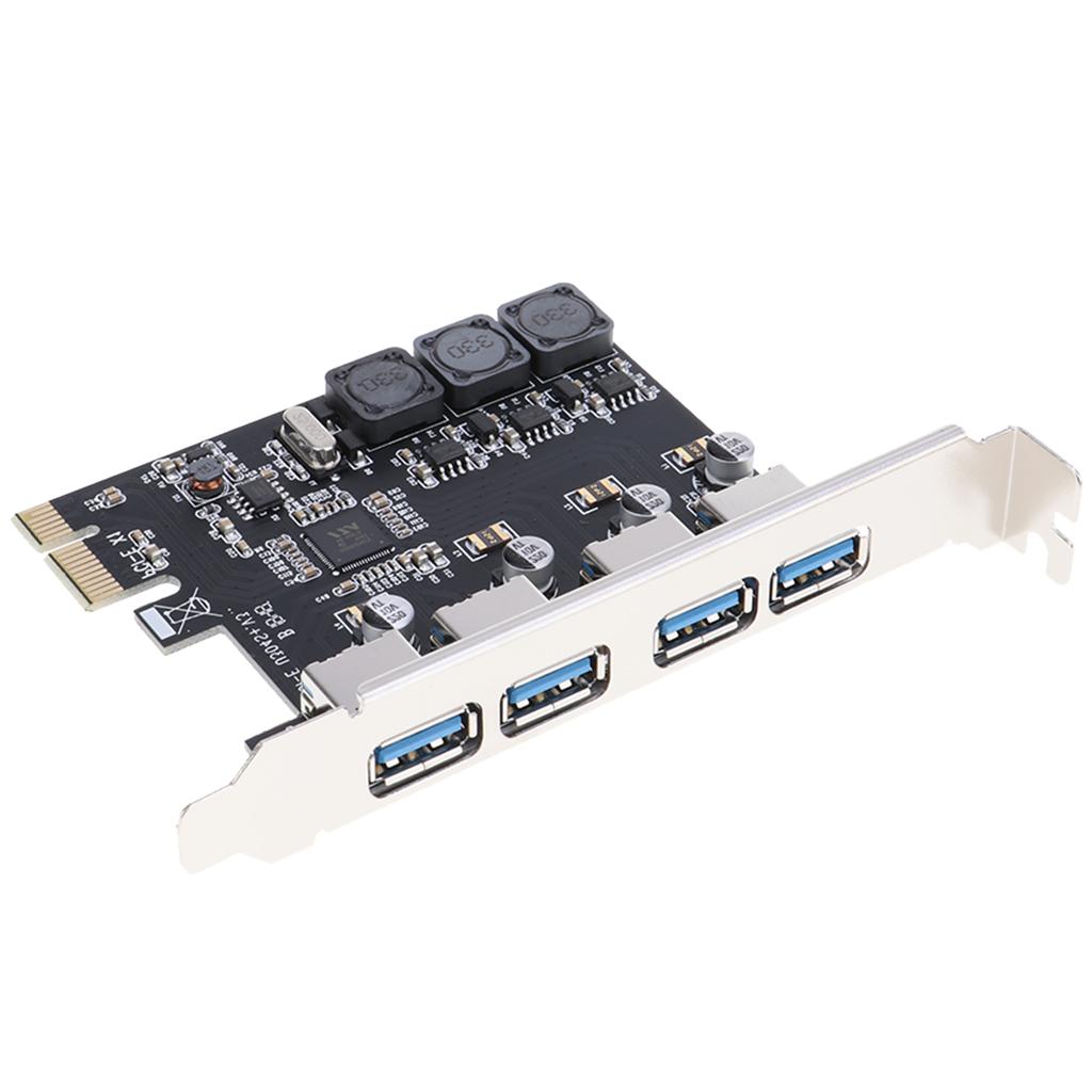 PCI-E USB 3.0 Hub Adapter Expansion Card w/4 USB Port for Desktop Computer