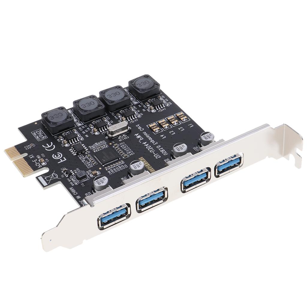 PCI-E USB 3.0 Hub Adapter Expansion Card 4 USB Port 5Gbps Transmission