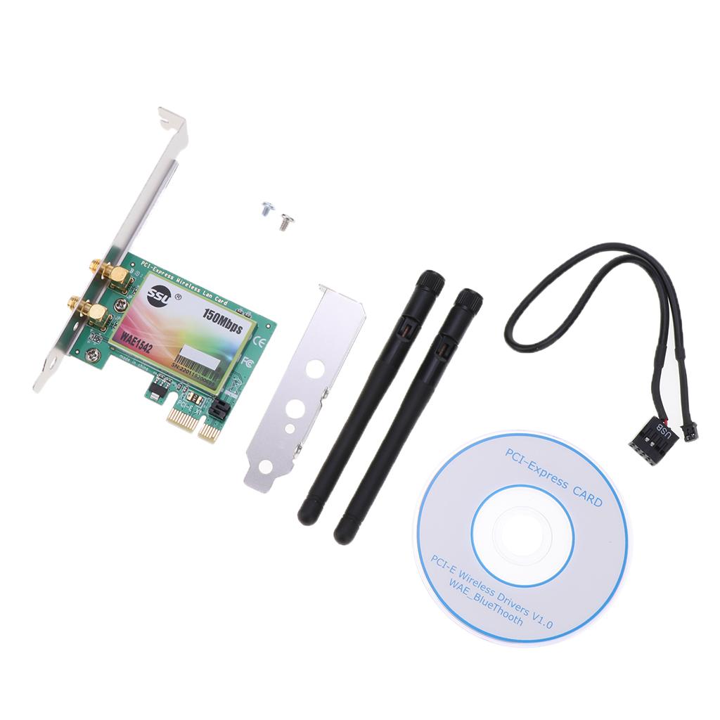 PCI-E Wireless Network Adapter LAN Card 2.4G 150Mbps