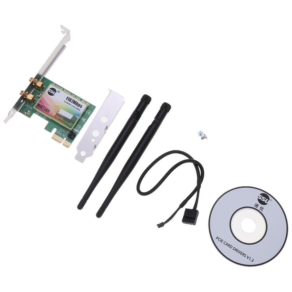 600M Wireless Network Card,PCI-E Express Card Adapter/Dual Band 2.4/5G