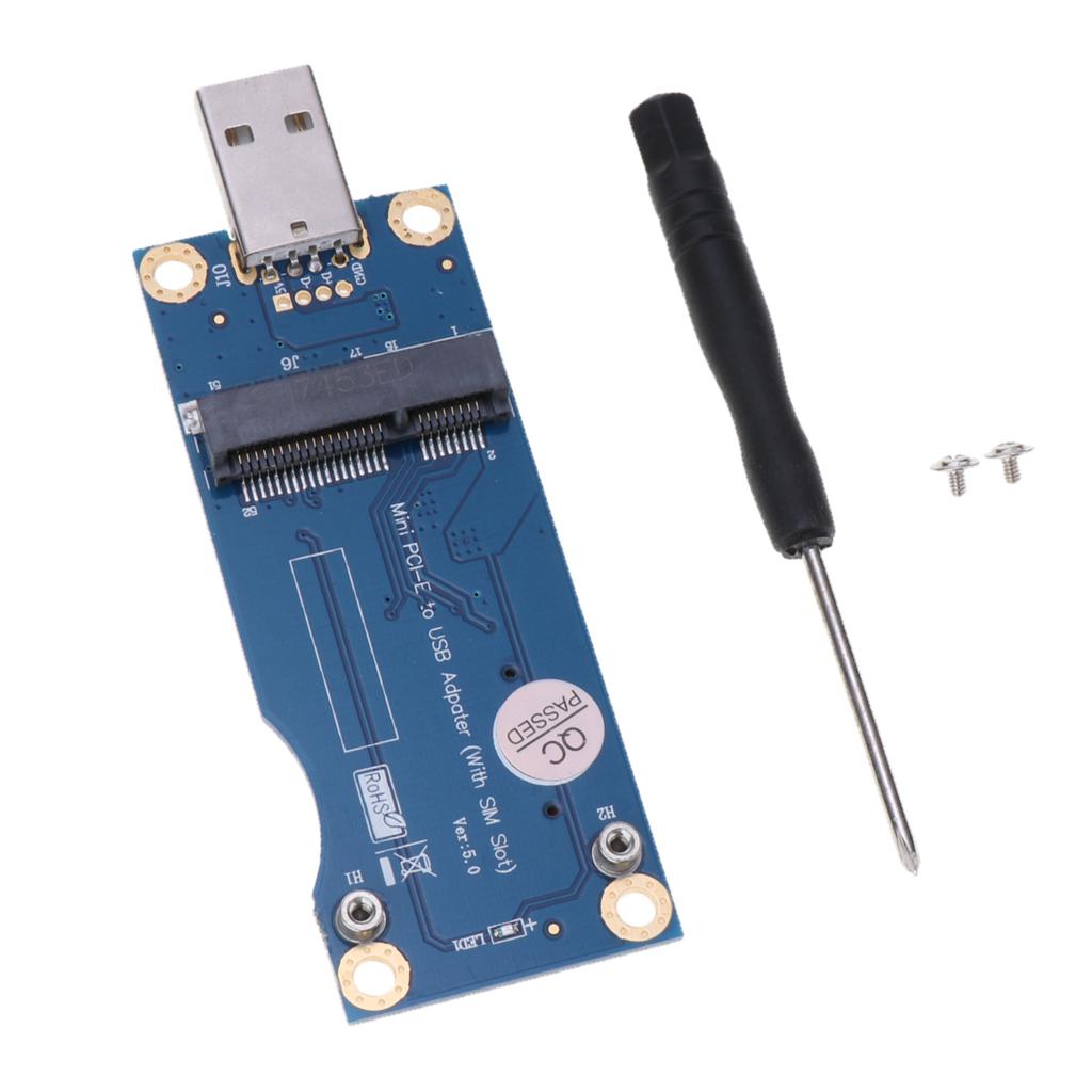 Mini PCIe Card to USB Adapter with SIM Slot for 3G / 4G Module Tester