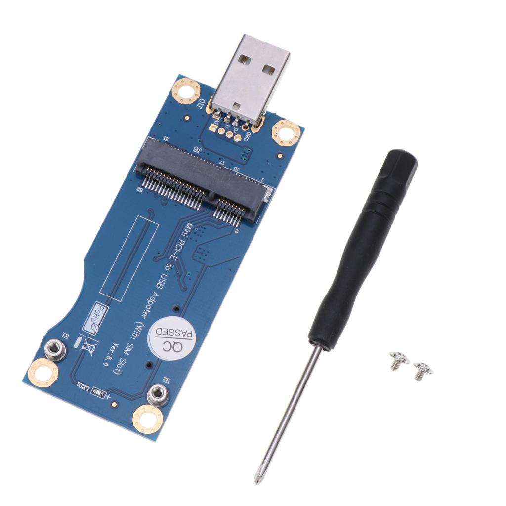 Mini PCIe Card to USB Adapter with SIM Slot for 3G / 4G Module Tester