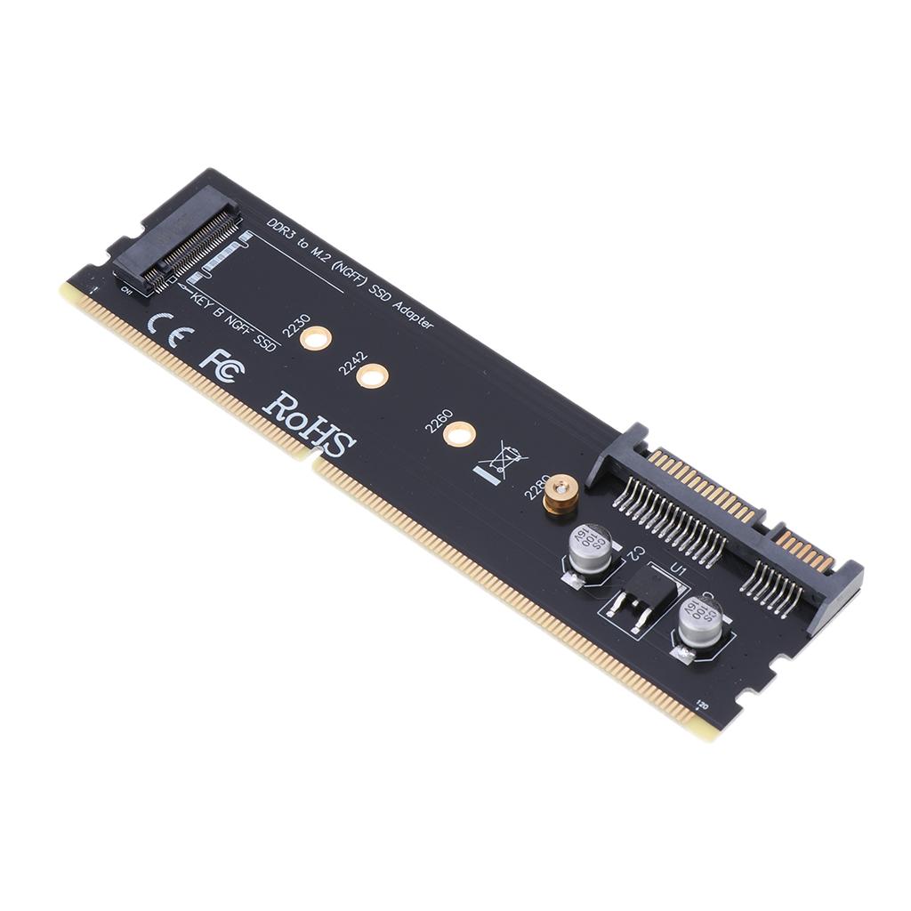 DDR3 SATA to M.2 (NGFF) Solid State Drive SSD Riser Card Expansion Card