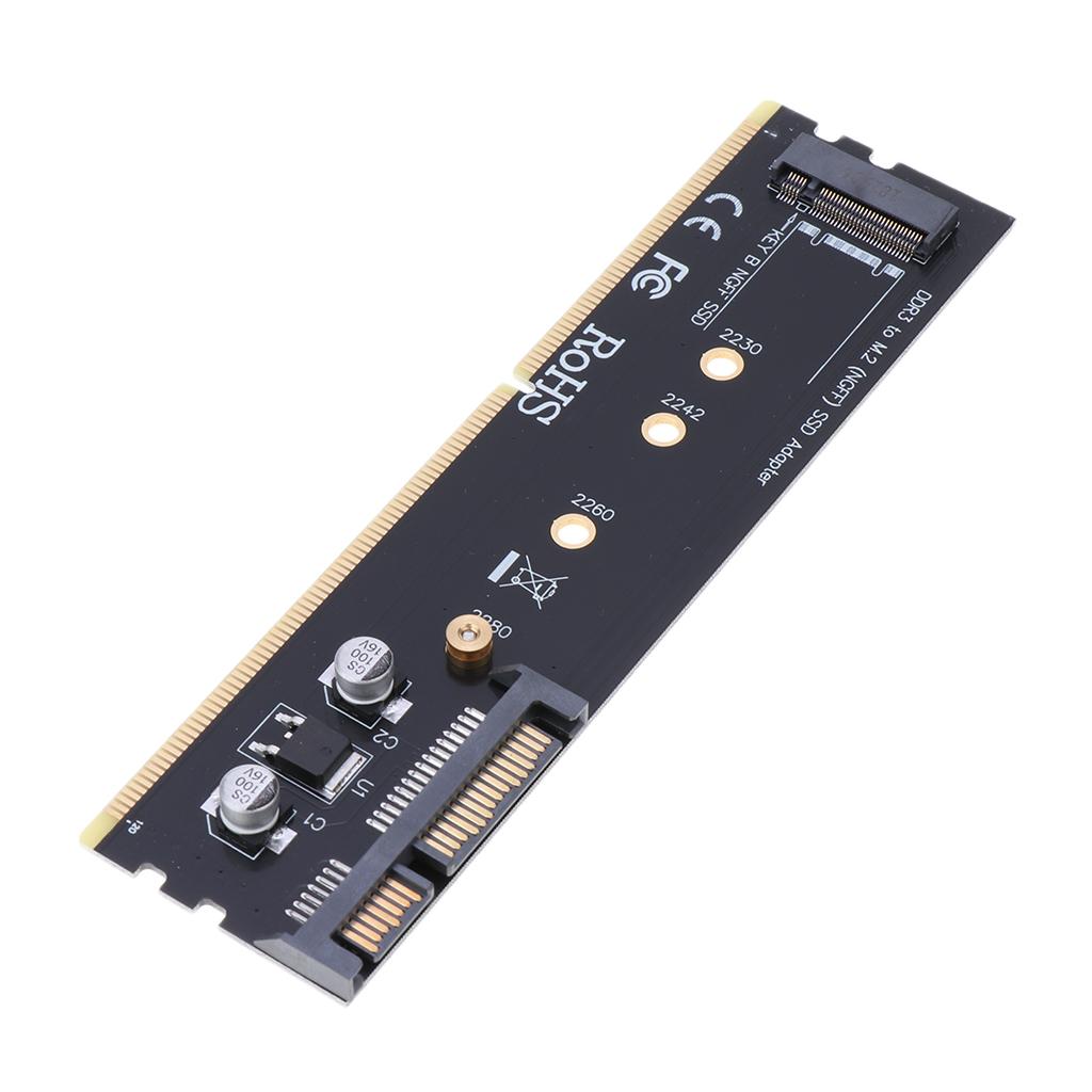 DDR3 SATA to M.2 (NGFF) Solid State Drive SSD Riser Card Expansion Card