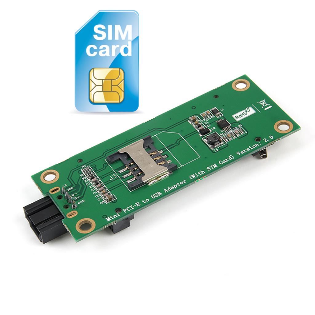 Mini PCI Express Wireless to USB Riser SIM Card Slot WWAN LTE Module Adapter