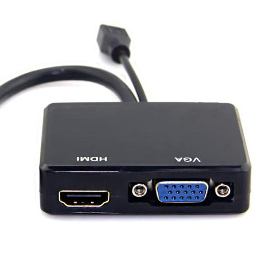 HDMI to VGA and HDMI Female Splitter Adapter Cable Converter for HDTV PC