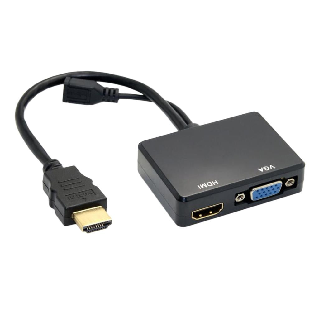 HDMI to VGA and HDMI Female Splitter Adapter Cable Converter for HDTV PC