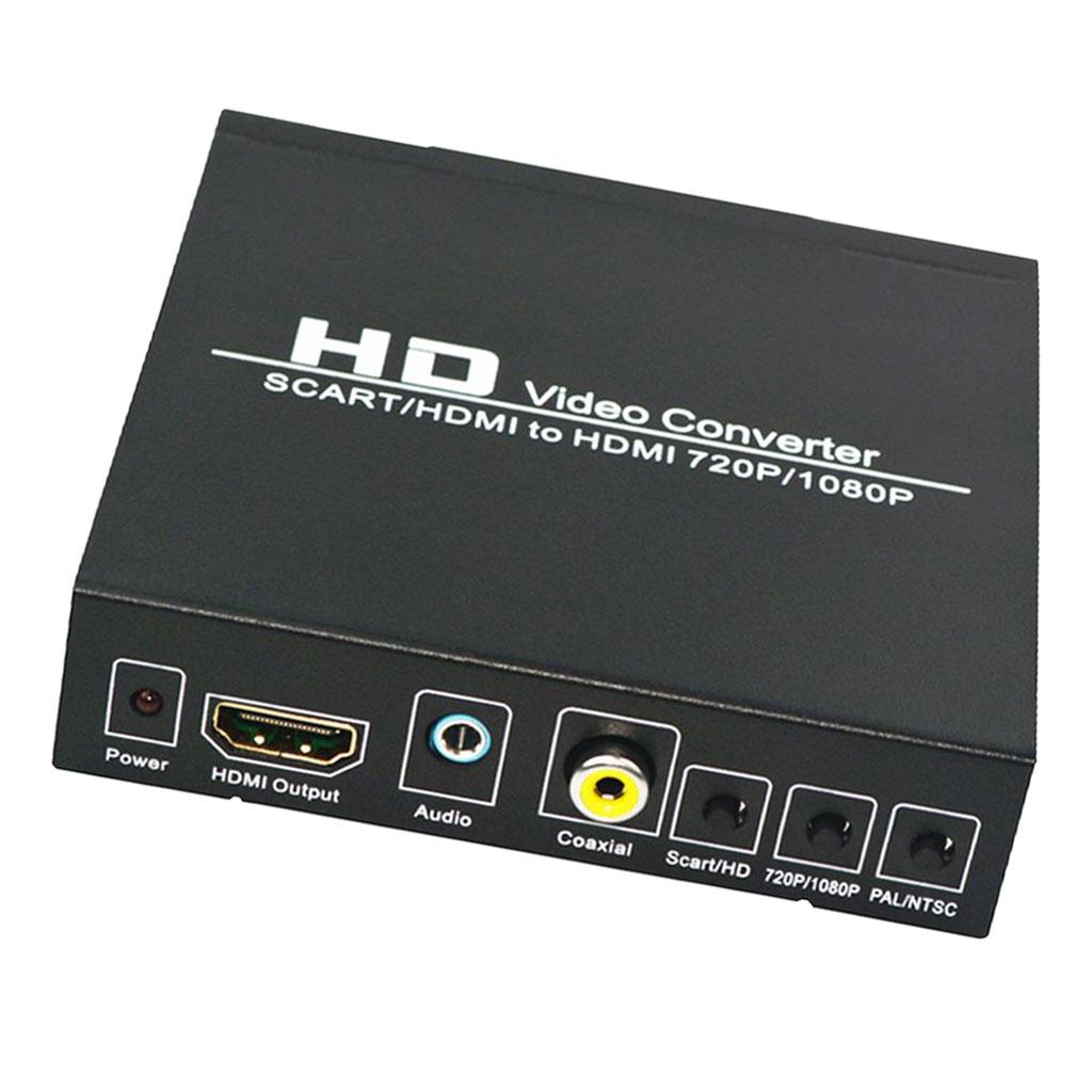 1Pack SCART to HDMI Converter Support HDMI Connector Output Metal Black