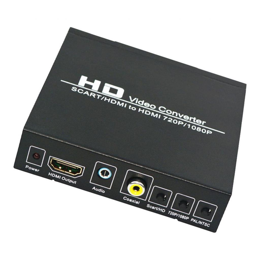 1Pack SCART to HDMI Converter Support HDMI Connector Output Metal Black