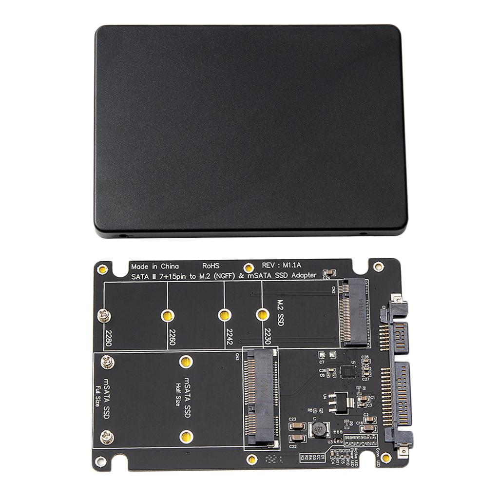 2 in 1 Combo M.2 NGFF B-Key & mSATA SSD to SATA 3.0 Adapter Card