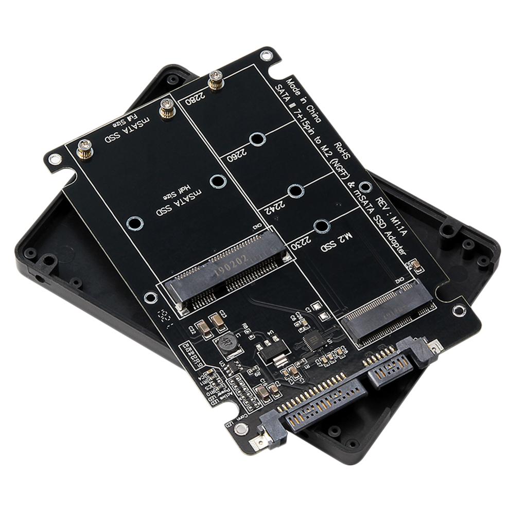 2 in 1 Combo M.2 NGFF B-Key & mSATA SSD to SATA 3.0 Adapter Card