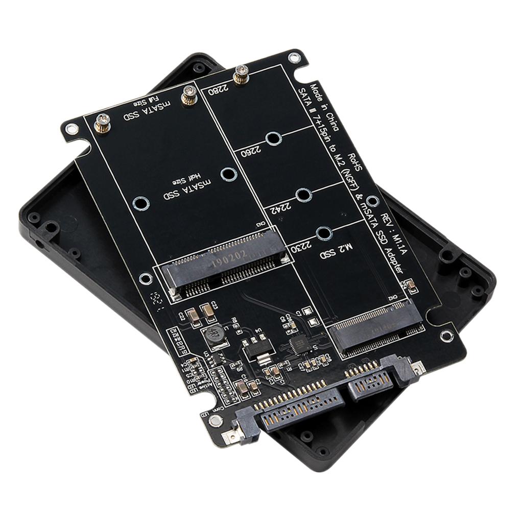 2 in 1 Combo M.2 NGFF B-Key & mSATA SSD to SATA 3.0 Adapter Card