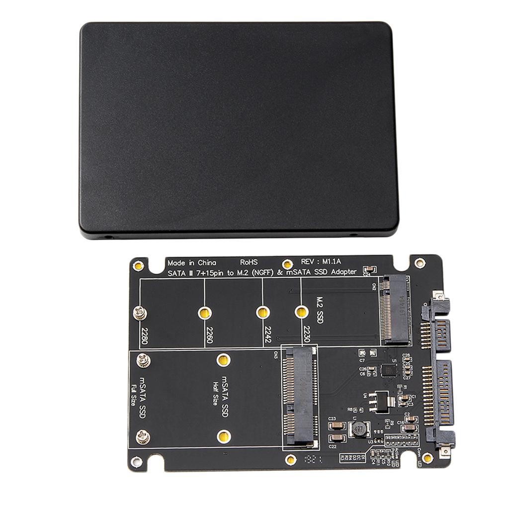 2 in 1 Combo M.2 NGFF B-Key & mSATA SSD to SATA 3.0 Adapter Card