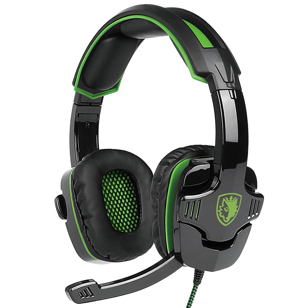 3.5mm Gaming Headsets with Microphone Anti-Noise for PS4 Laptop Green