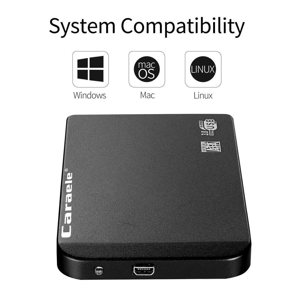 USB3.0 2.5 SATA External Hard Drive Mobile Disk HD Enclosure Black 320GB