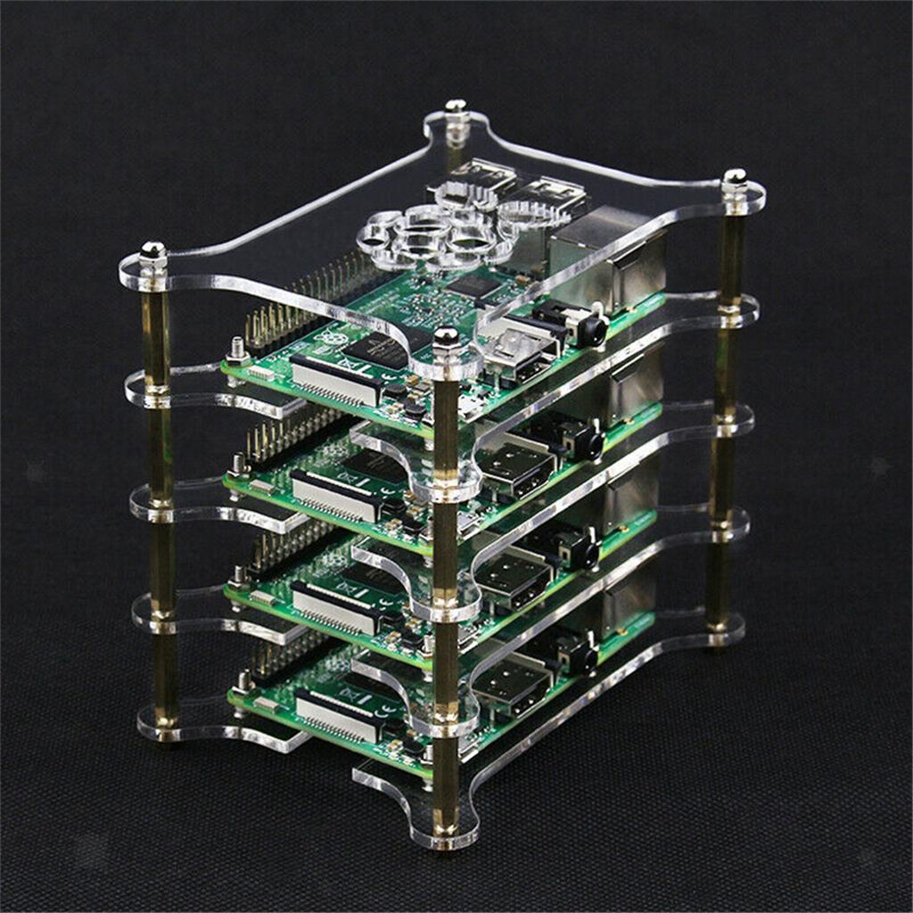 4-Layers Acrylic Case Box Enclosure for Raspberry Pi 4B / 3B+ / 3B / 2B / B+