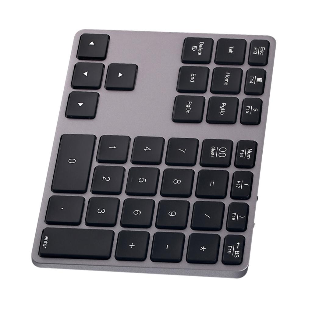 Wireless Bluetooth Numeric Keyboard Rechargeable Battery 34 Keys Keypad