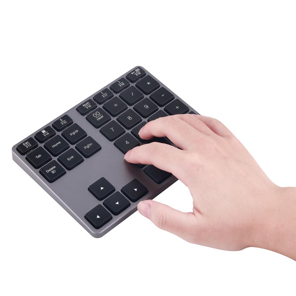 Wireless Bluetooth Numeric Keyboard Rechargeable Battery 34 Keys Keypad