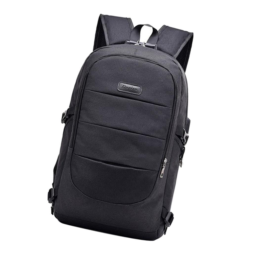 Anti-theft USB Charging Backpack Laptop Notebook Travel School Bag Black