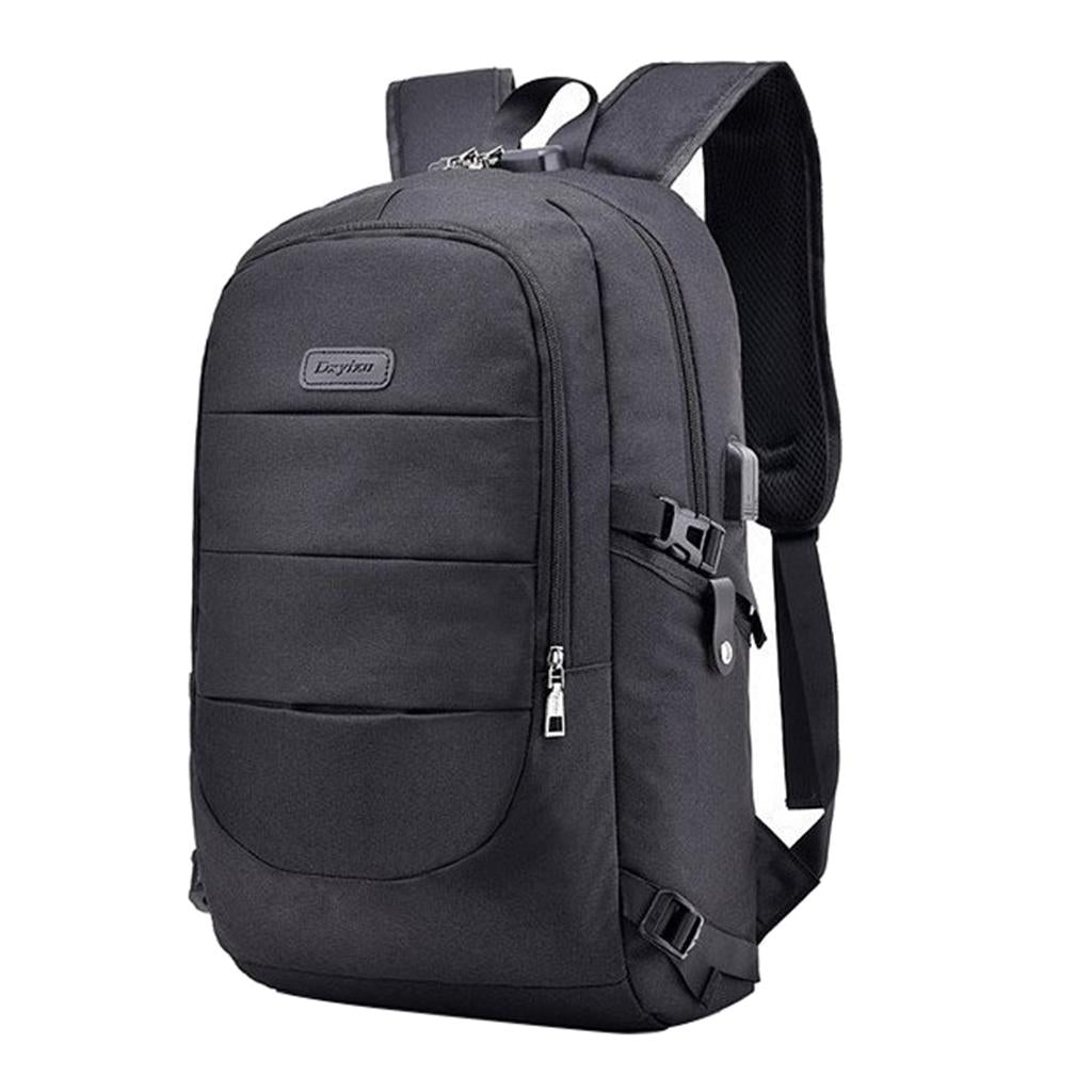 Anti-theft USB Charging Backpack Laptop Notebook Travel School Bag Black