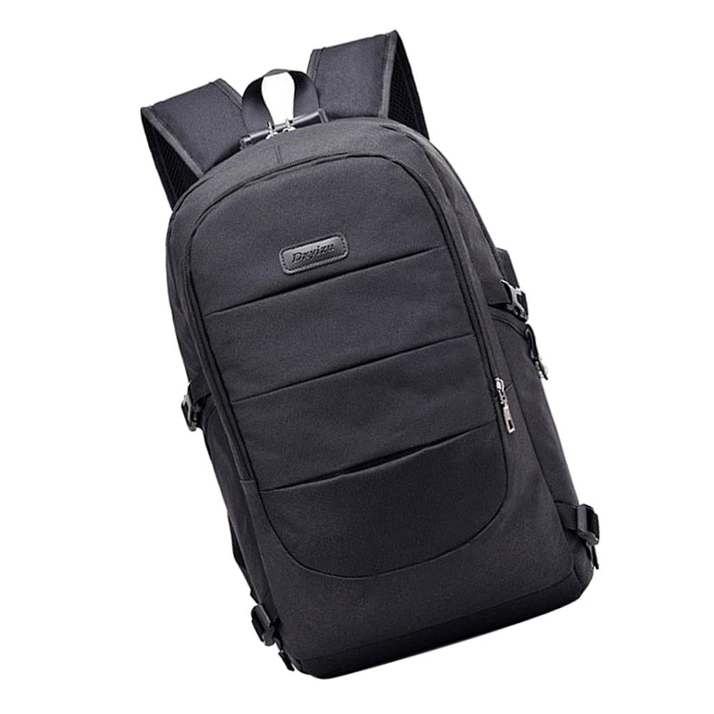 Anti-theft USB Charging Backpack Laptop Notebook Travel School Bag Black