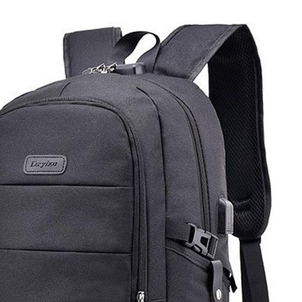 Anti-theft USB Charging Backpack Laptop Notebook Travel School Bag Black