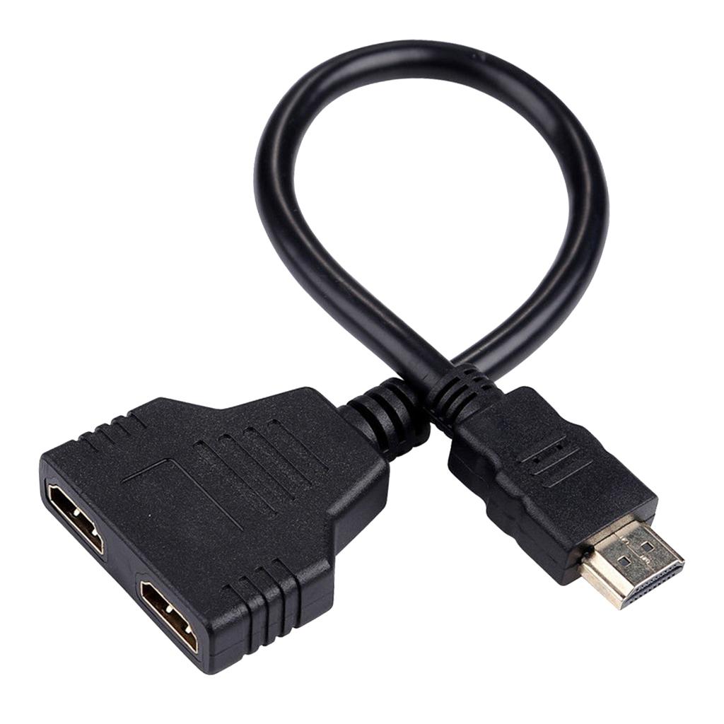 HDMI Splitter Male to Female 1 In 2 Out Cable Converter for Audio TV DVD