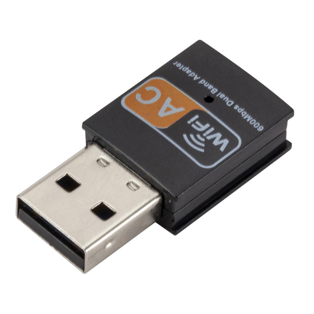 USB WiFi Adapter Dual-band Wireless Adapter Dongle 600Mbps WiFi Receiver NEW