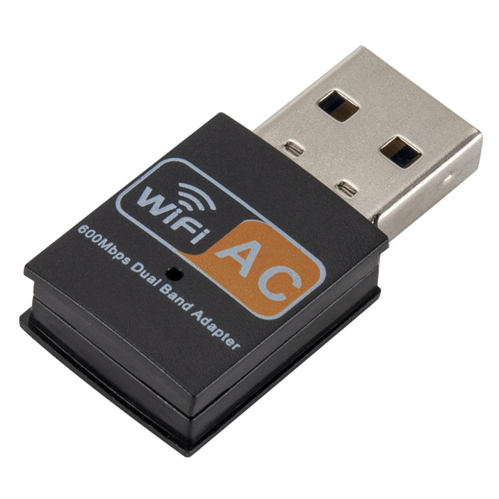 USB WiFi Adapter Dual-band Wireless Adapter Dongle 600Mbps WiFi Receiver NEW