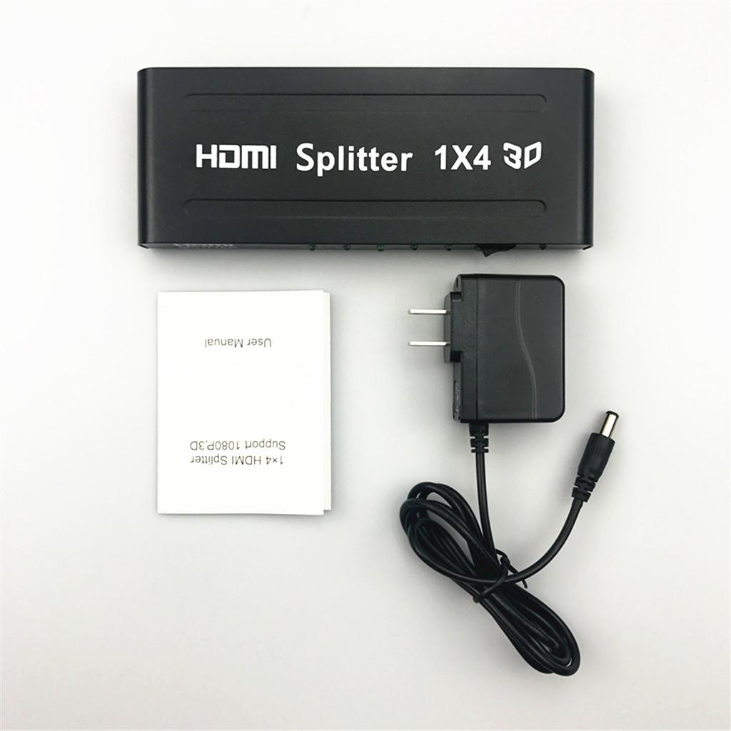 HDMI Splitter Amplifier Duplicator 1x4 Hub 1 in 4 out 3D 1080p