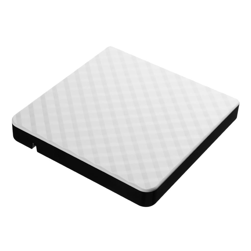 External USB 3.0 High-speed Slim DVD Burner Optical Drive for Desktop White