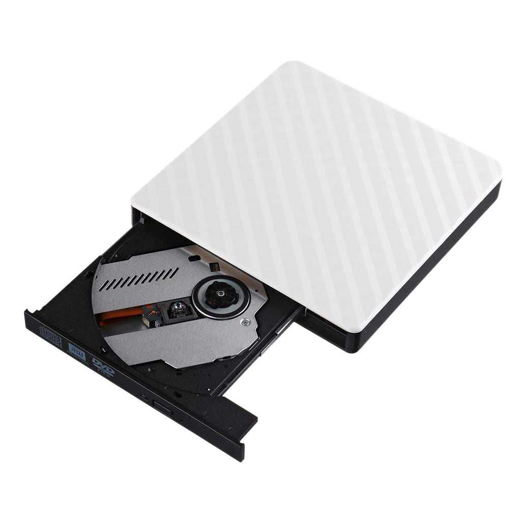 External USB 3.0 High-speed Slim DVD Burner Optical Drive for Desktop White