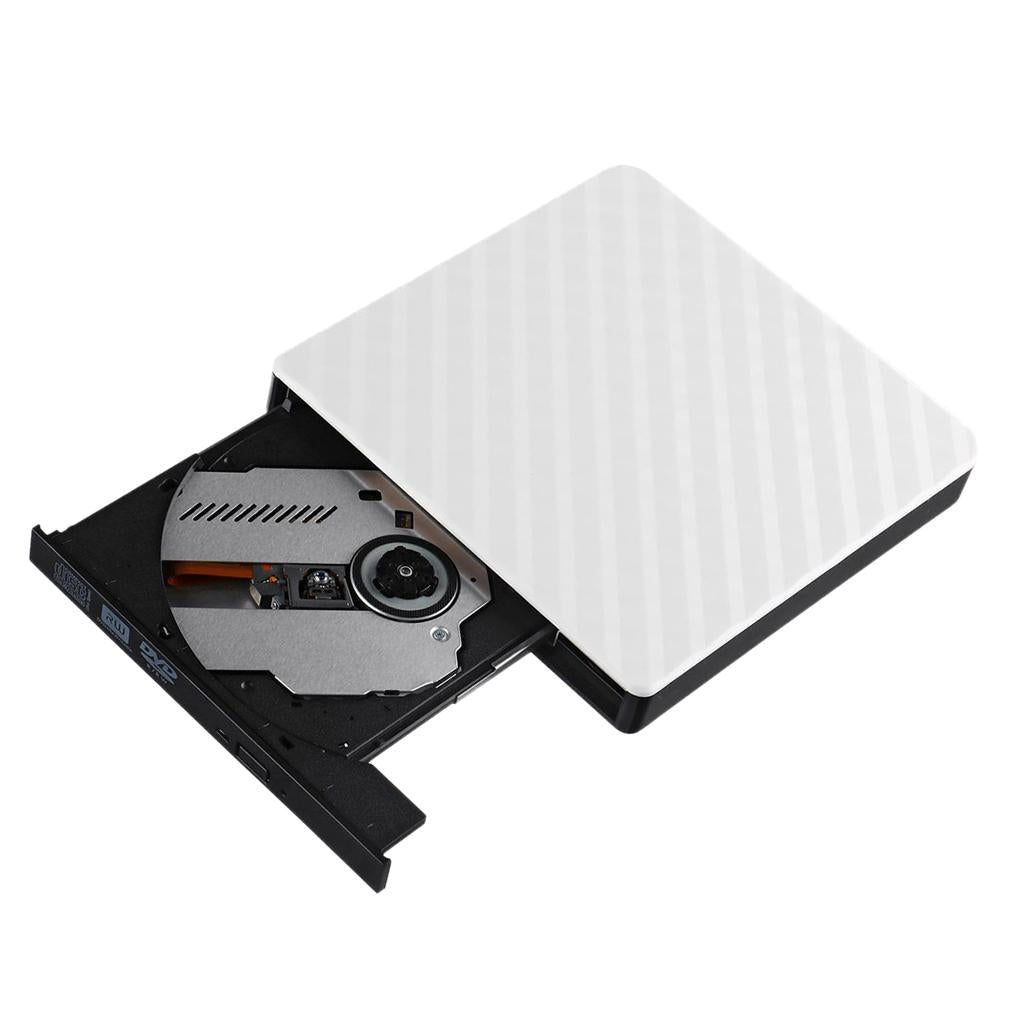 External USB 3.0 High-speed Slim DVD Burner Optical Drive for Desktop White