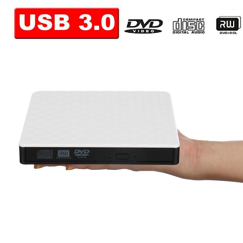 External USB 3.0 High-speed Slim DVD Burner Optical Drive for Desktop White