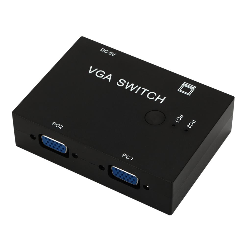 2 Port VGA Video Switch box Selector 2 in 1 Out for LCD PC