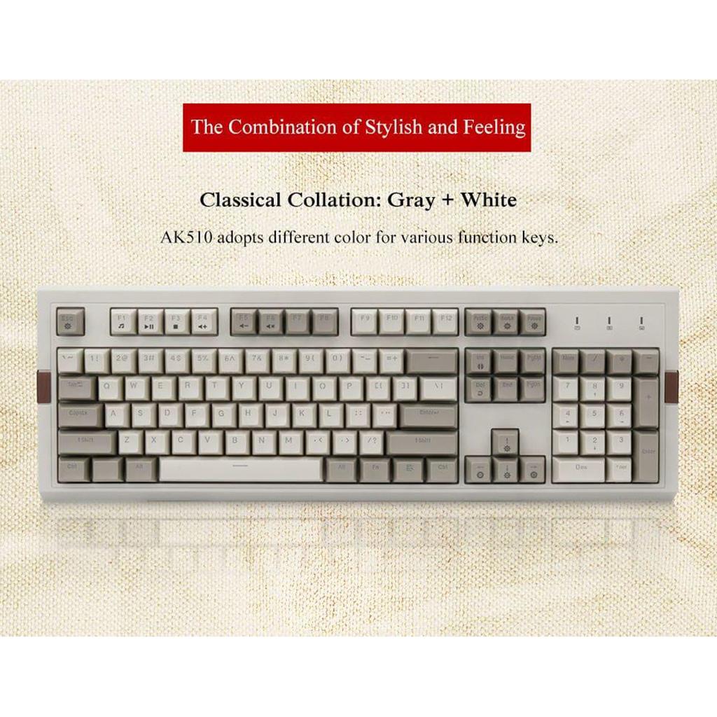 Ajazz Retro Mechanical Gaming Keyboard Spherical Keycaps Brown Switch ...