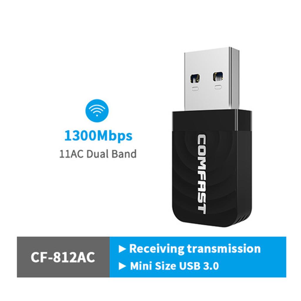 1300 Mbps Dual Band 2.4/5.8Ghz Wireless USB3.0 WiFi Network Adapter 802.11AC