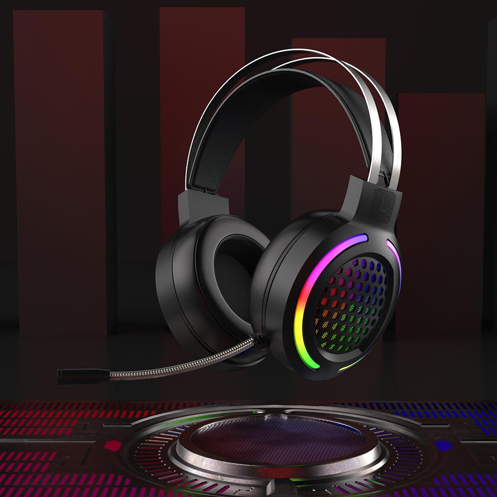 X2 Gaming Headset with Mic 7.1 Surround Sound with RGB LED Backlit Pink