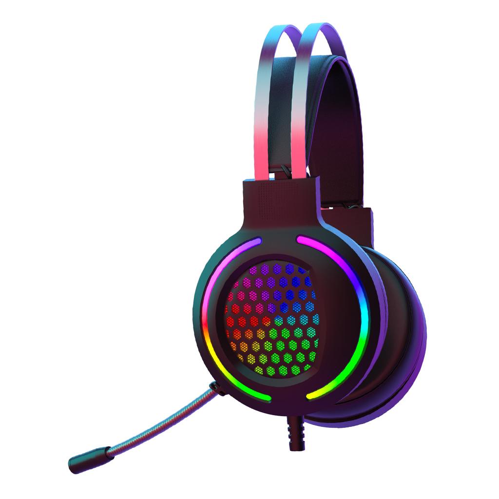 X2 Gaming Headset with Mic 7.1 Surround Sound with RGB LED Backlit Black