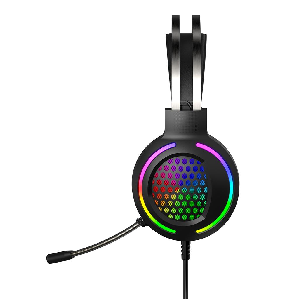 X2 Gaming Headset with Mic 7.1 Surround Sound with RGB LED Backlit Black