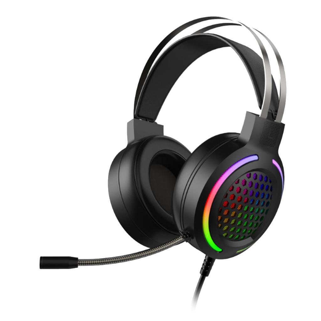 X2 Gaming Headset with Mic 7.1 Surround Sound with RGB LED Backlit Black