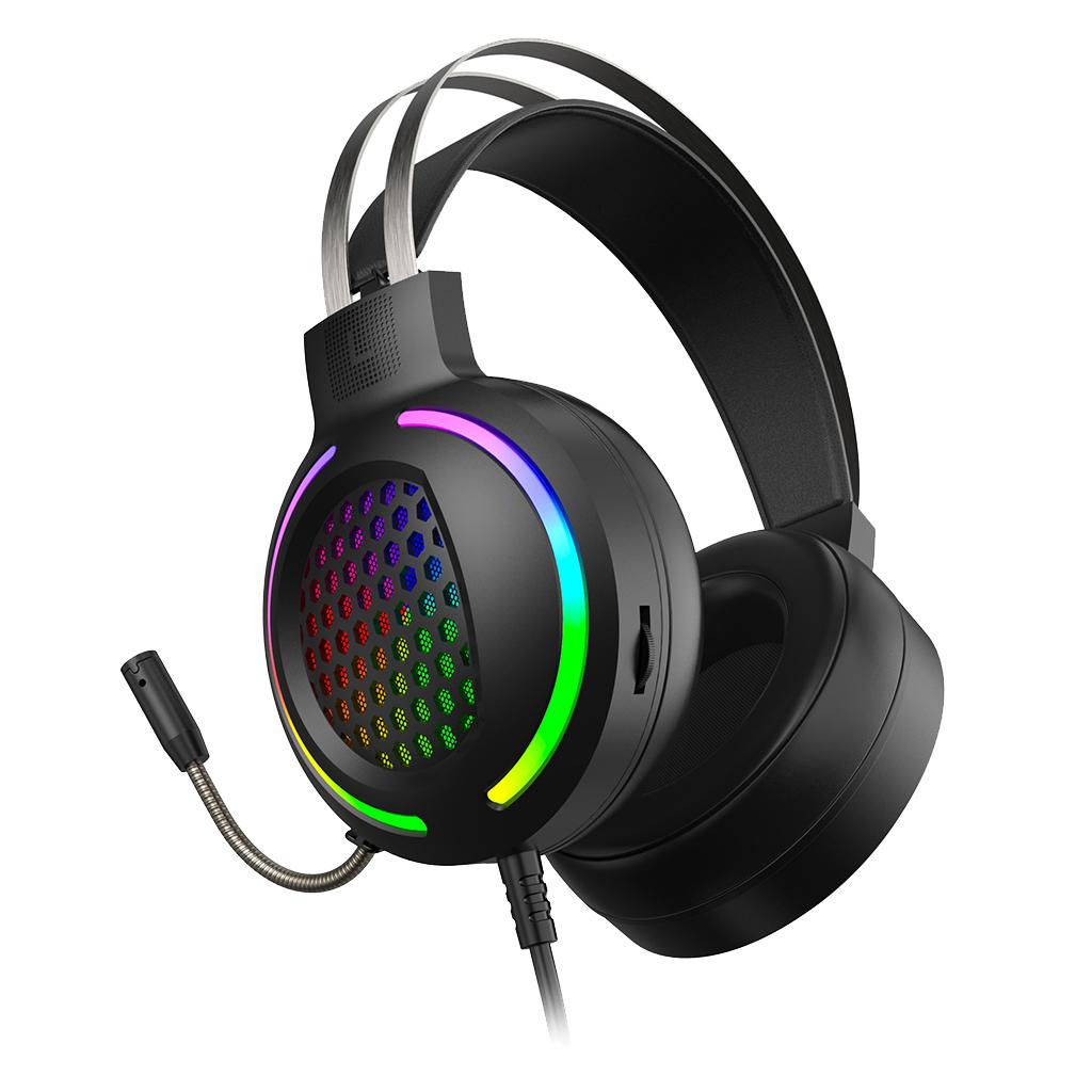 X2 Gaming Headset with Mic 7.1 Surround Sound with RGB LED Backlit Black