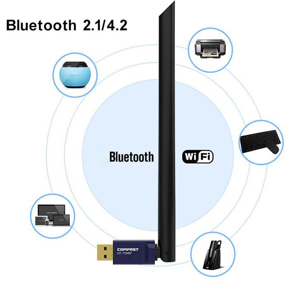 COMFAST WiFi Adapter Bluetooth 2.4Ghz + 5Ghz 650Mbps USB Dongle Network Card