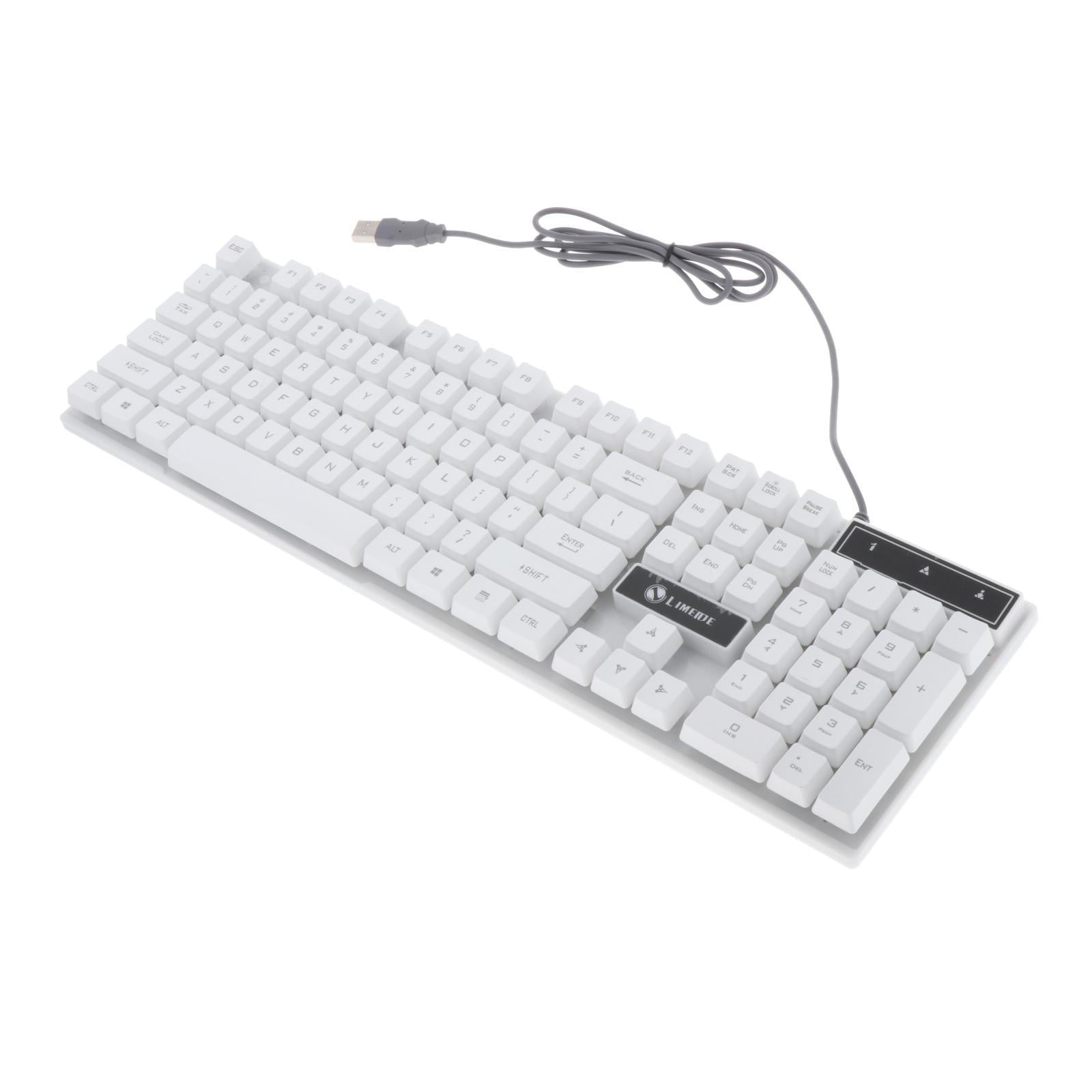 Wired Gaming Keyboard RGB Backlit Multimedia Keys white