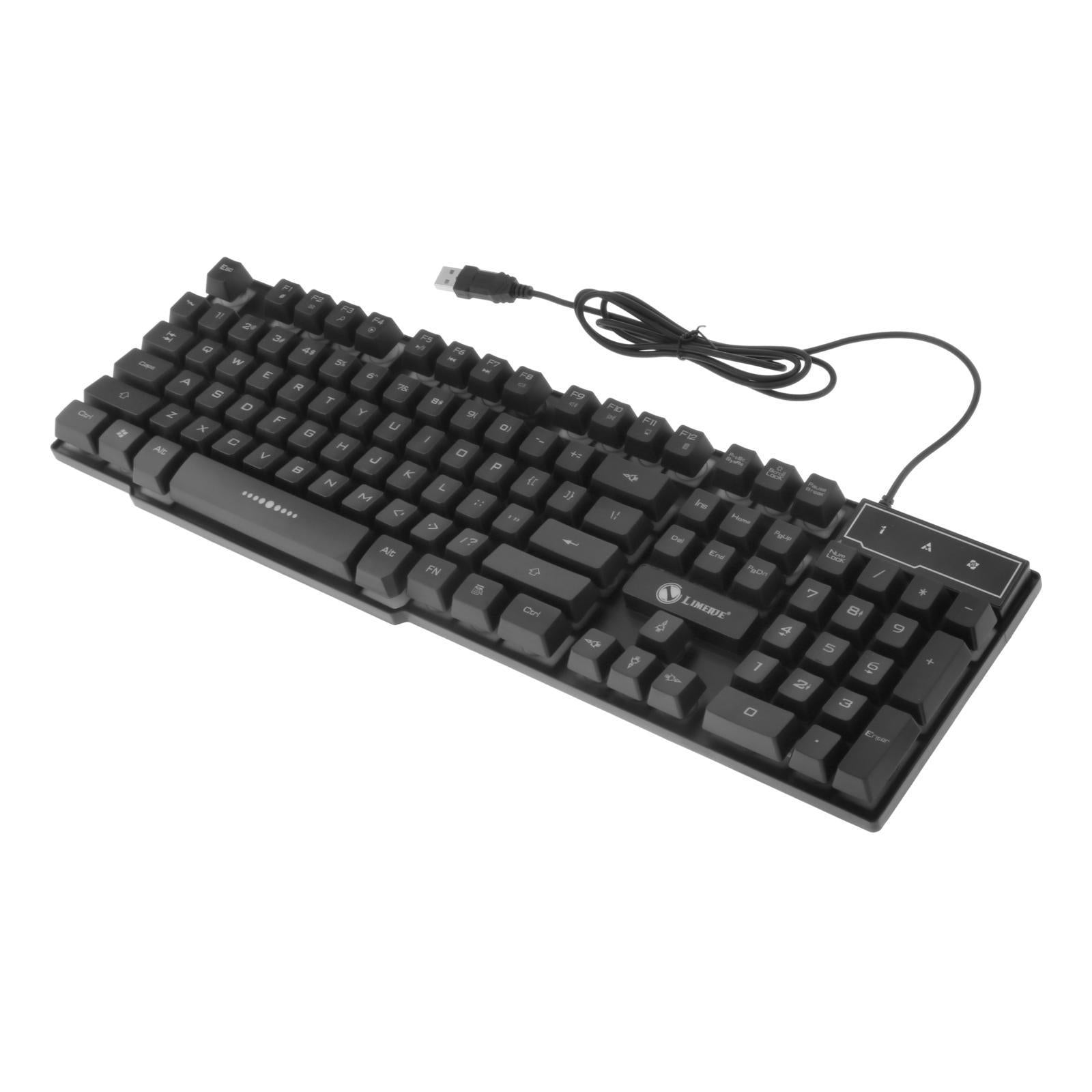 Wired Gaming Keyboard RGB Backlit Multimedia Keys black