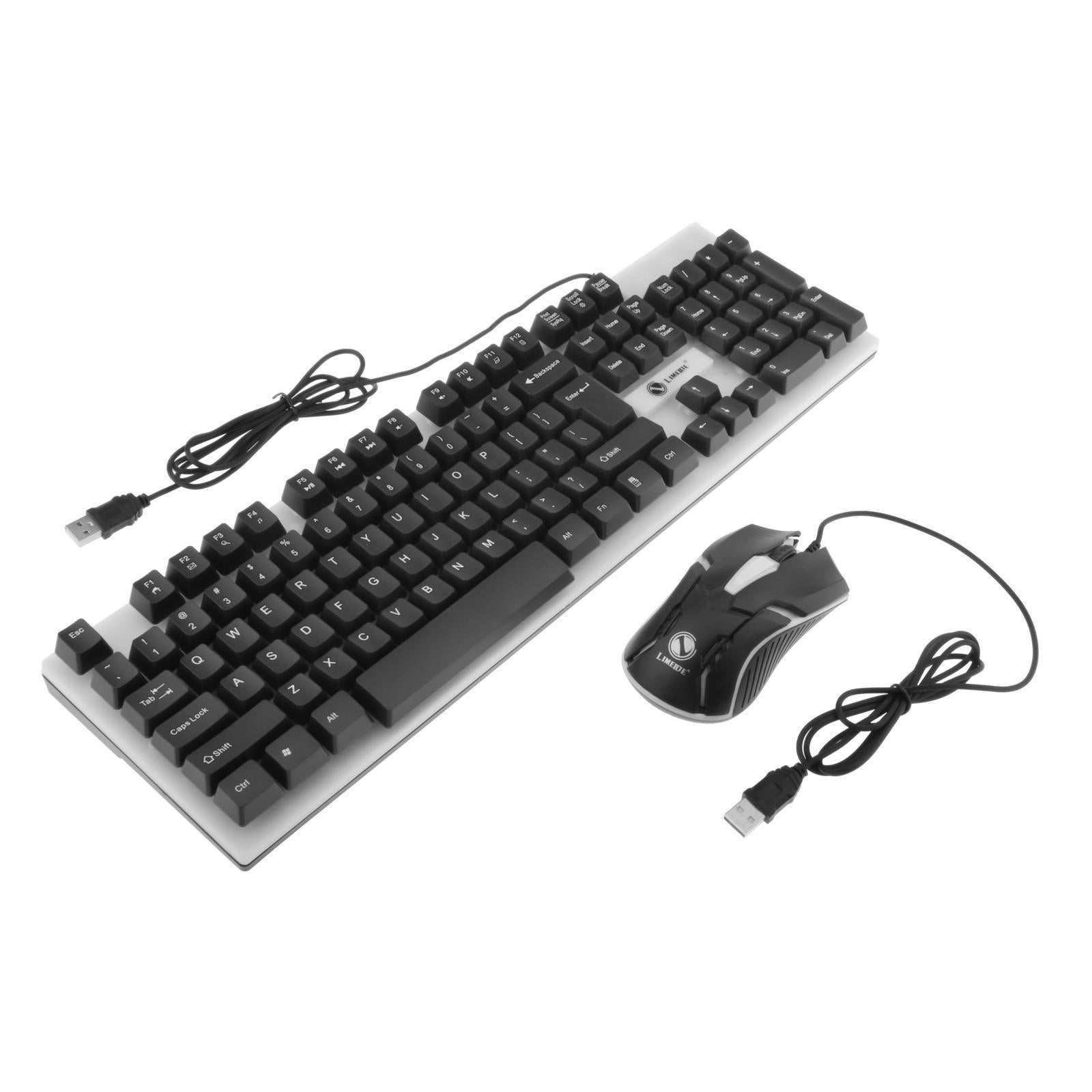 Wired Gaming Keyboard RGB Backlit Multimedia Keys black 1 set
