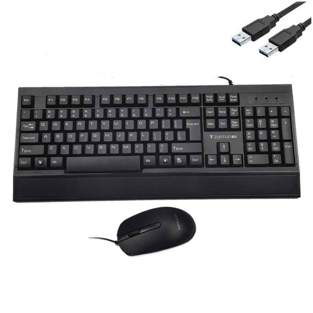 Full Size Corded Wired Keyboard and Mouse Set  Keyboard  Mouse  Combo