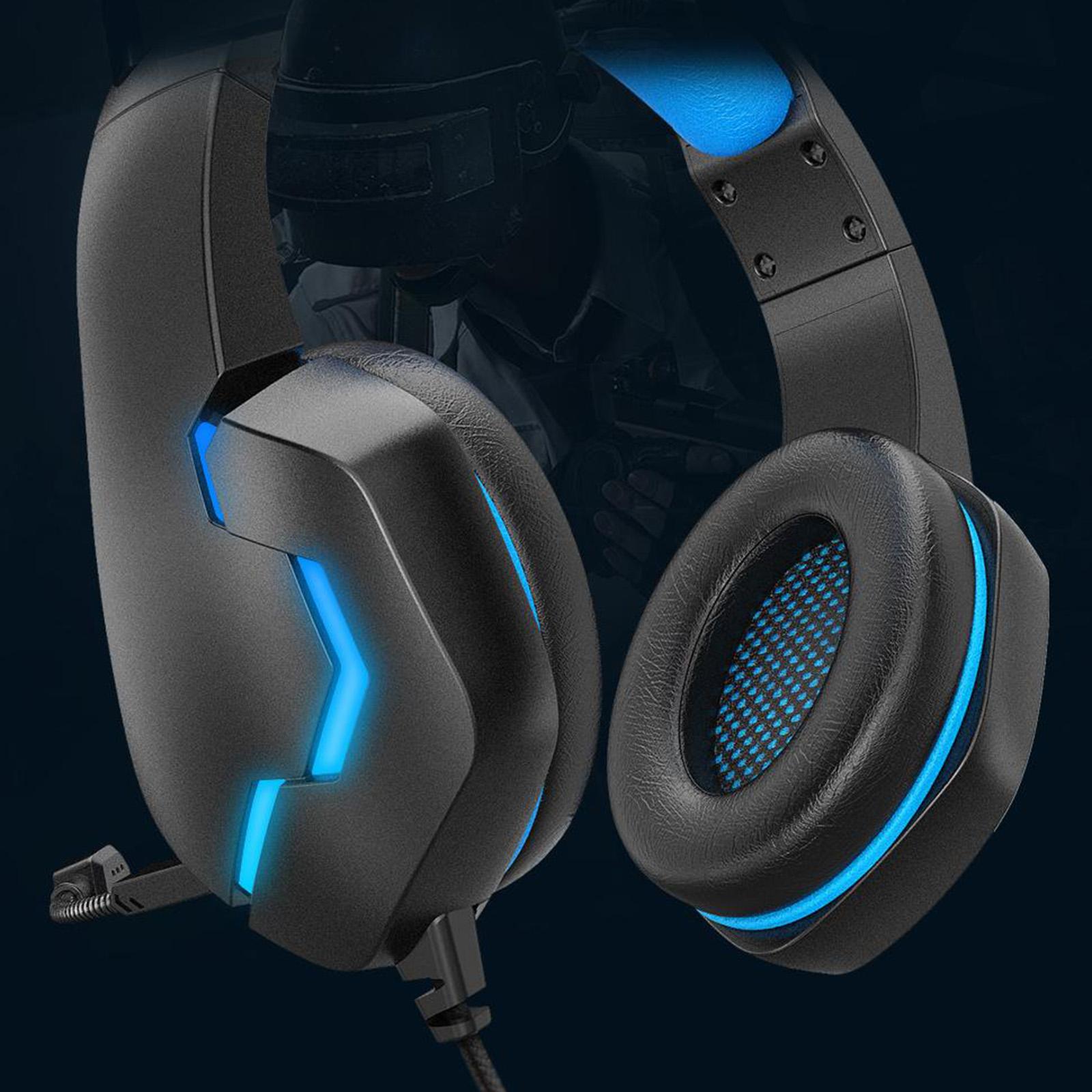 J10 3.5mm Gaming Headset Deep bass Stereo Gaming Headphones Black Blue