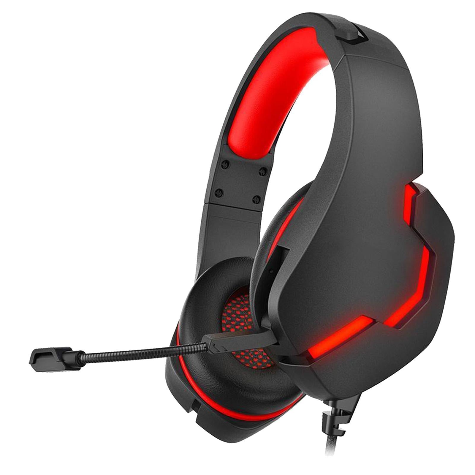 J10 3.5mm Gaming Headset Deep bass Stereo Gaming Headphones Black Red